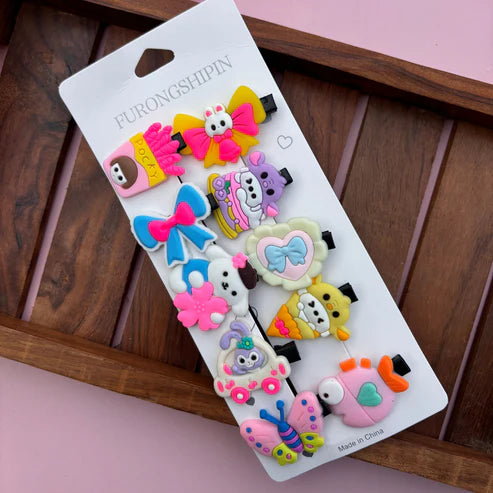 Pocky and Butterfly Mix Alligator Clips - Pack of 10