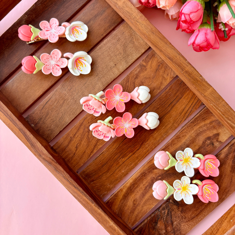Ceramic Flower Alligator Clip