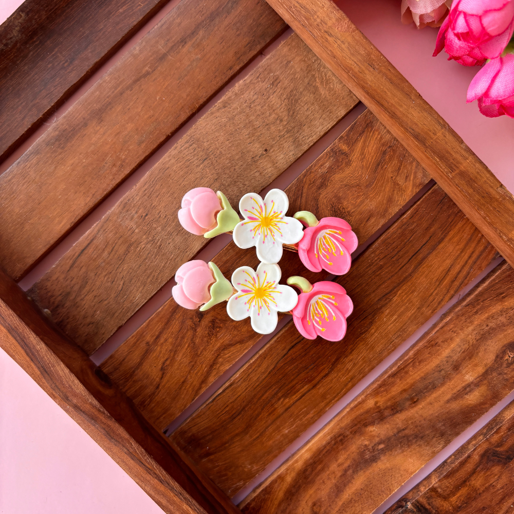 Ceramic Flower Alligator Clip