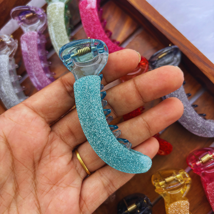 Sparkling Glitter Banana Clip - Medium