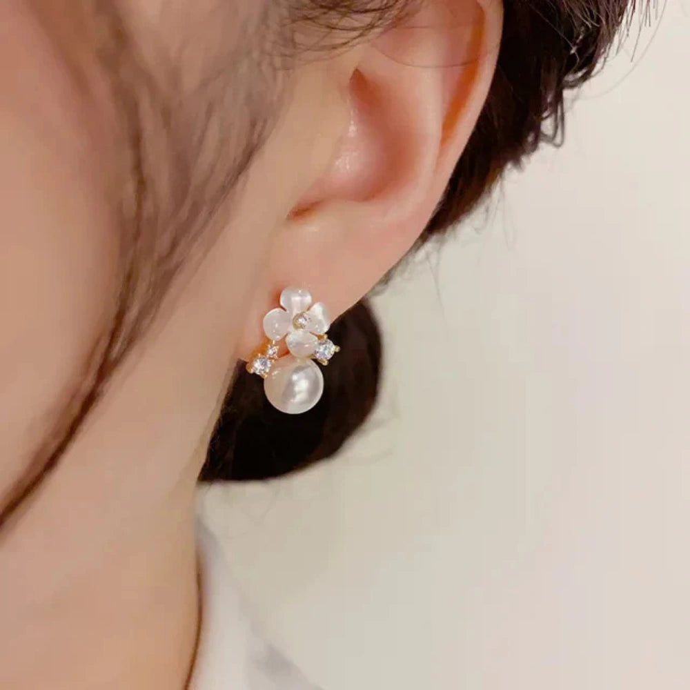 Flower Pearl Earrings