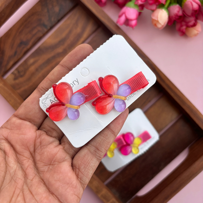 Double Colour Butterfly Hair Clips