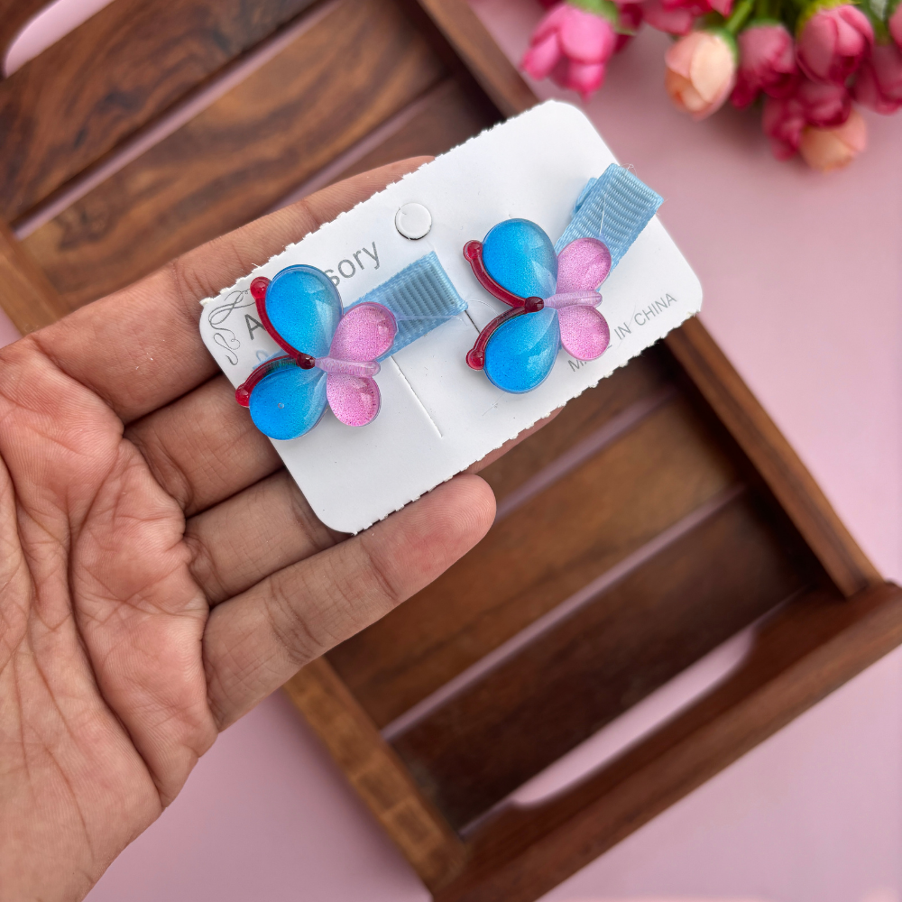 Double Colour Butterfly Hair Clips