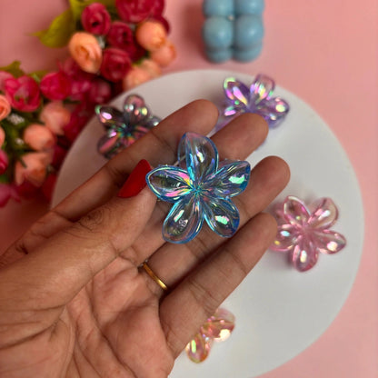 Vibrant Bright Shinny Flower Hair Claw - Small
