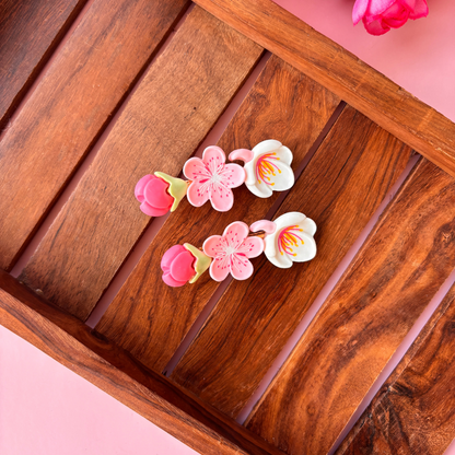 Ceramic Flower Alligator Clip