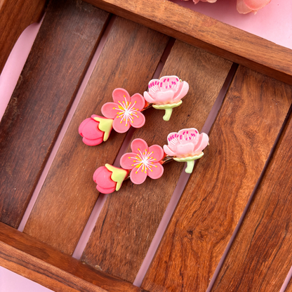 Ceramic Flower Alligator Clip