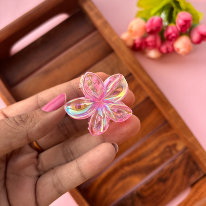 Vibrant Bright Shinny Flower Hair Claw - Small