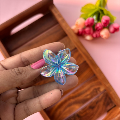Vibrant Bright Shinny Flower Hair Claw - Small