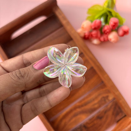 Vibrant Bright Shinny Flower Hair Claw - Small