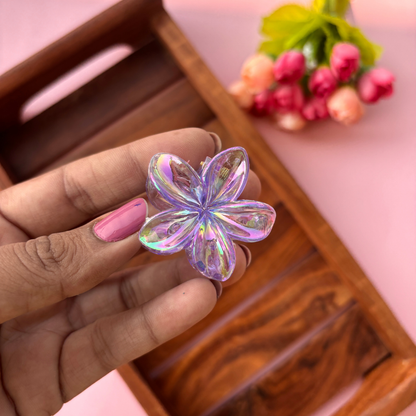 Vibrant Bright Shinny Flower Hair Claw - Small