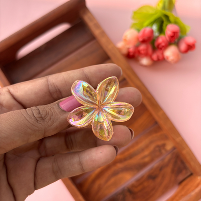 Vibrant Bright Shinny Flower Hair Claw - Small