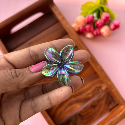 Vibrant Bright Shinny Flower Hair Claw - Small